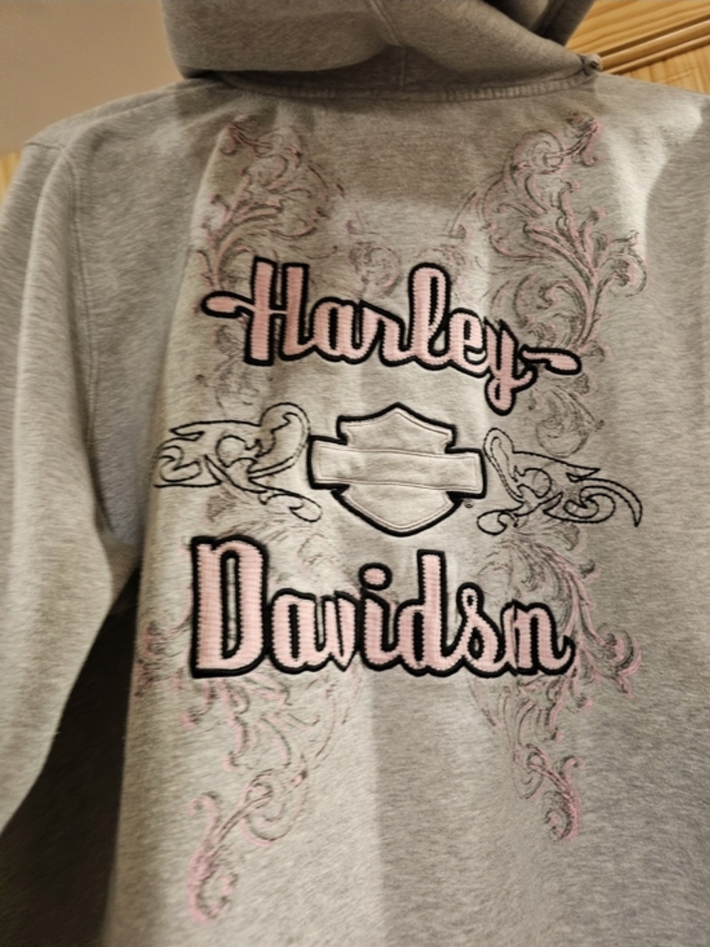 Harley-Davidson Girls' Gray & Pink HD Motorcycles Zip Hoodie Size 2W - Picture 7 of 12